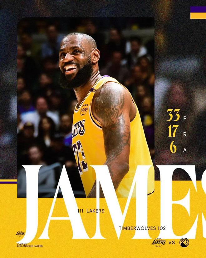 湖人险胜森林狼,取得四连胜 湖人险胜森林狼,取得四连胜